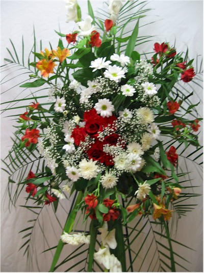 gerbe fleurs mortuaire funéraire - FN1299 175$ CAN