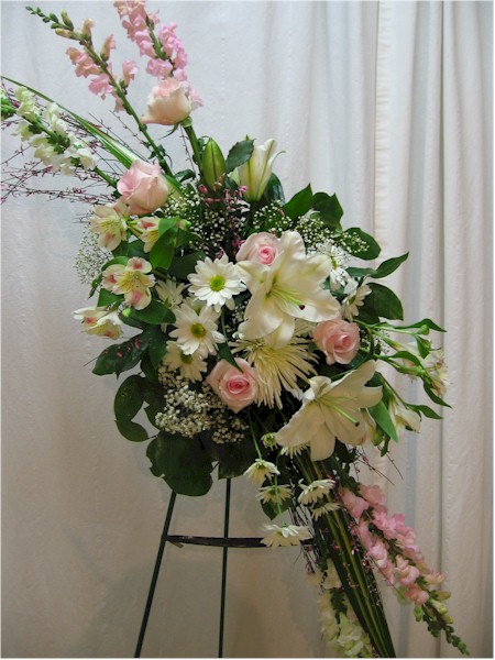 gerbe fleurs mortuaire funéraire - FN1360 155$ CAN
